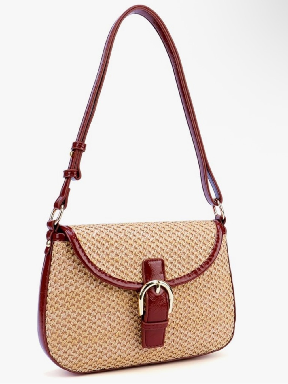 Woven Straw tote crossbody shoulder bag - Picture 5 of 9